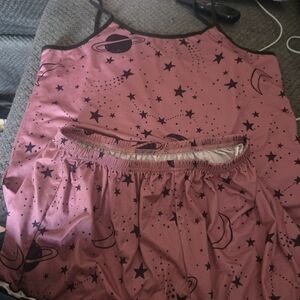 Pink Star and Planet Print Pajama Set